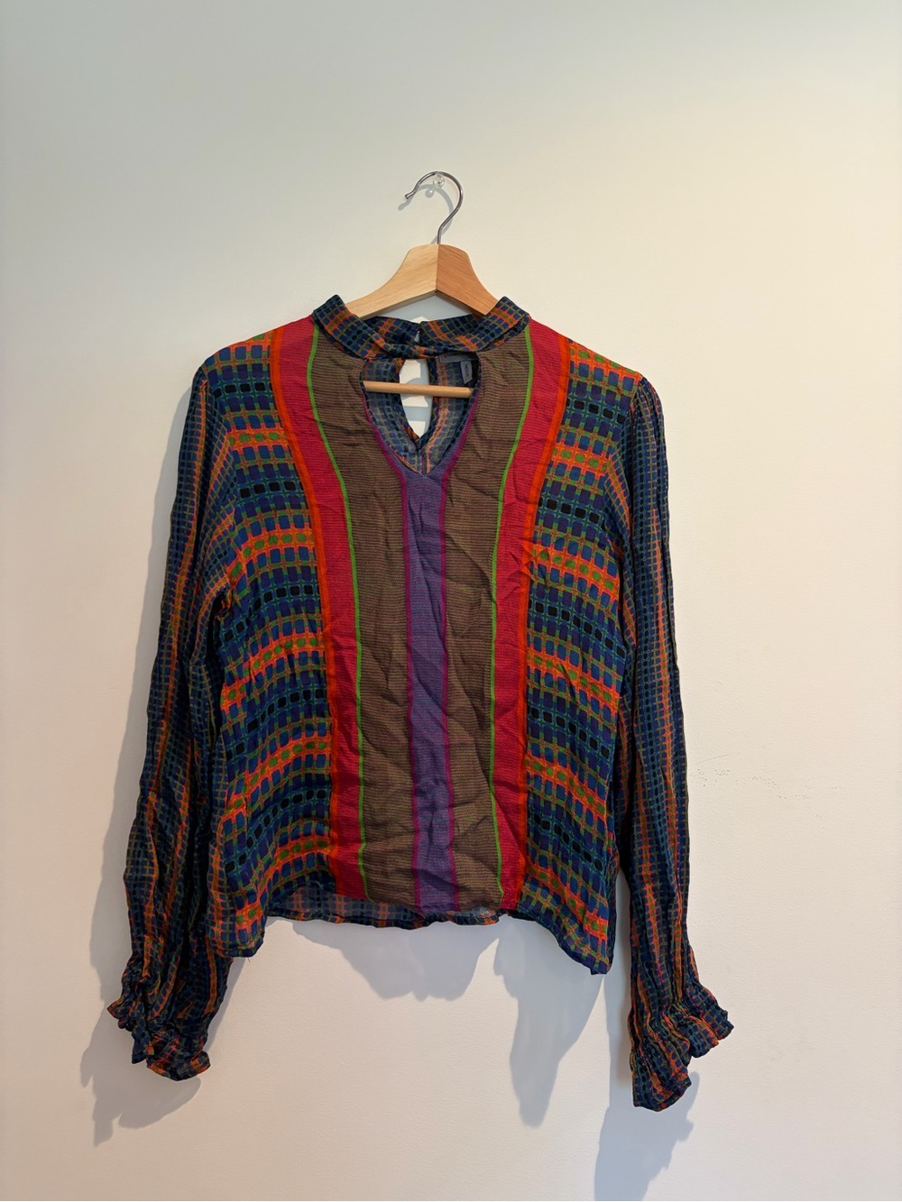 Anthropologie Vibrant Gauzy Blouse